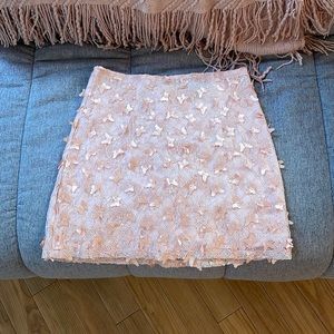 Lulu’s Pink Butterfly Accent Mini Skirt XS